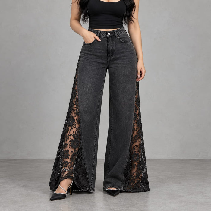 Schattenverliebt™ Spitzen-Denim Jeans