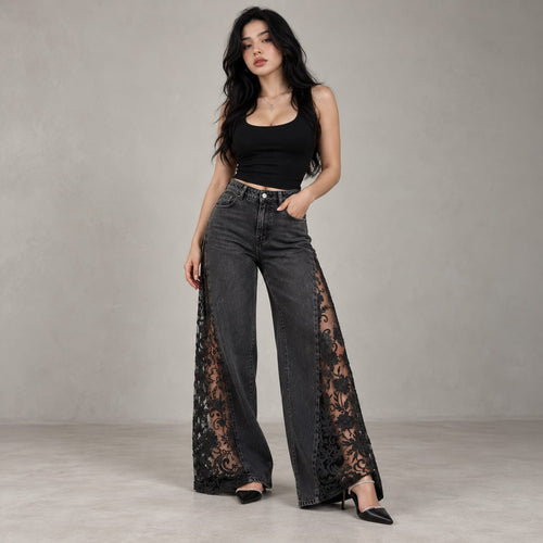 Schattenverliebt™ Spitzen-Denim Jeans